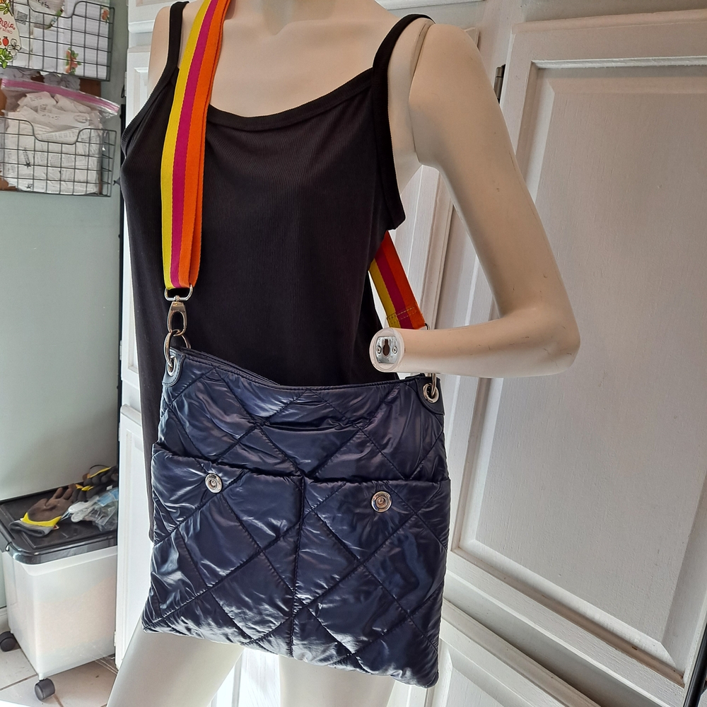 Sondra Roberts Quilted Crossbody with Colorful Strap
